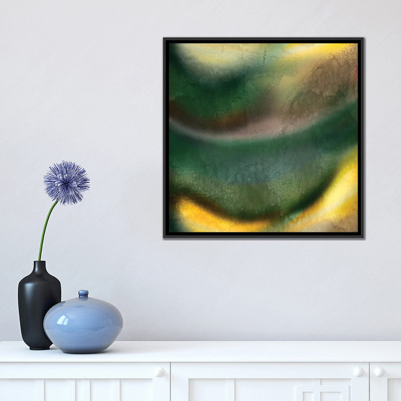 « woosh i », impression sur toile, H 26 po x l 26 po x P 1,5 po, Toile avec cadre noir, Pas de tapis