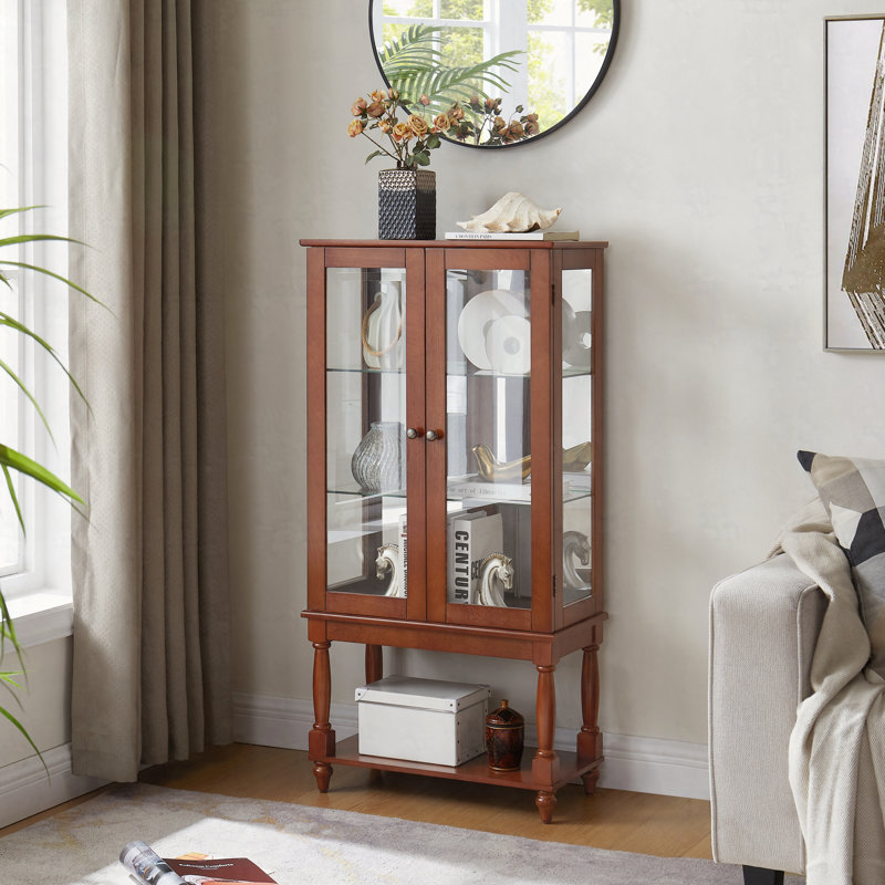 Armoire Curio avec rangement Curio, Noyer