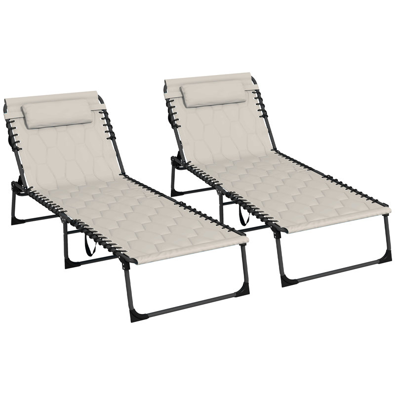 Vincenza Outdoor Metal Chaise Lounge, White, 2