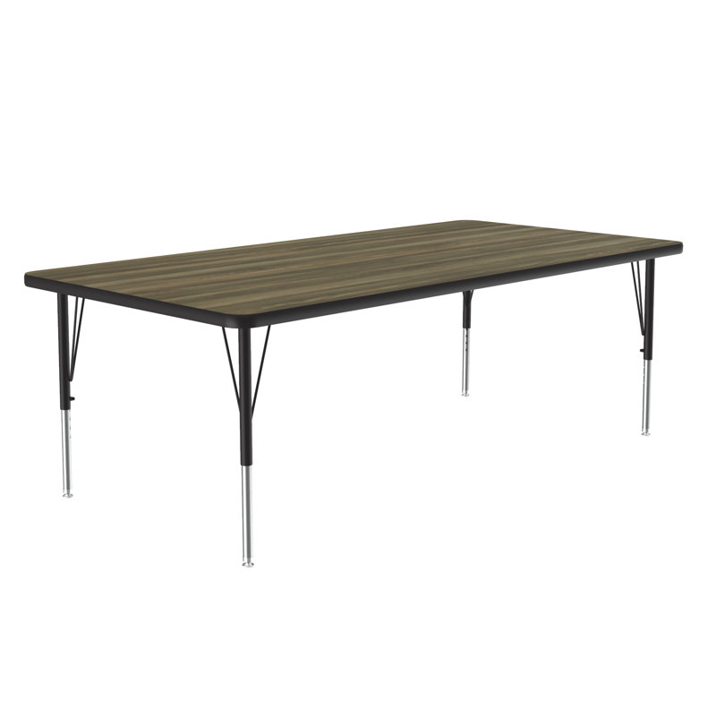 Table d'activité rectangulaire à hauteur ajustable, H 29 po x L 72 po x l 36 po, Noyer blanc colonial