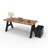 Serenity Modern A-Frame Executive Writing Office Desk, with Cushion Top Mobile Storage, 72x30, Walnut Strand Top-239385227-239385332