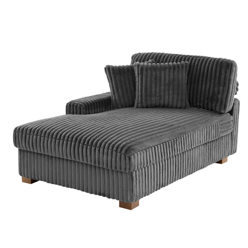 Upholstered Chaise Lounge, Grey