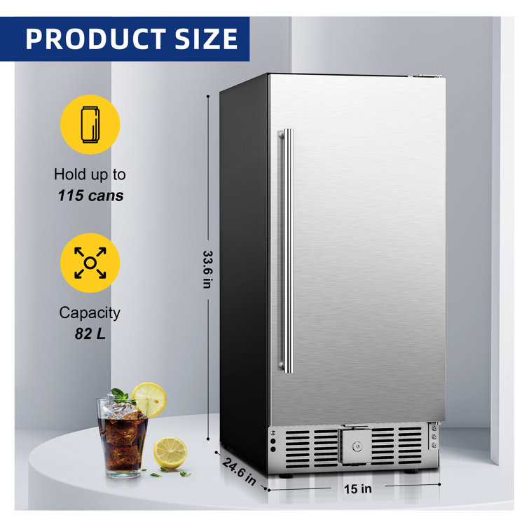 Simzlife 126 Can Mini Fridge with Glass Door, Small Refrigerator with