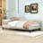 Linen Upholstered L-Shaped Daybed with Semi-Enclosed Design-1002139319-1002139316