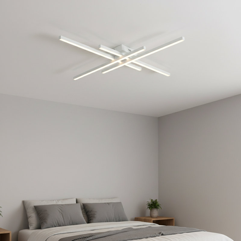 Plafonnier semi-encastré à DEL 4 lumières Whisman, H 2,8 po x l 38 po x P 38 po, White