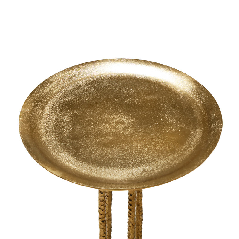 Round Metal End Table for Living Room Furniture, 55cm Tall Sofa Side Table, Accent Table