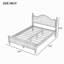 Grand lit plateforme en bois avec tête de lit tapissier-657224396