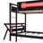 Modern Bunk Bed With Two Computer Desks, Power Outlets And Pegboard-1064393311-1064393297