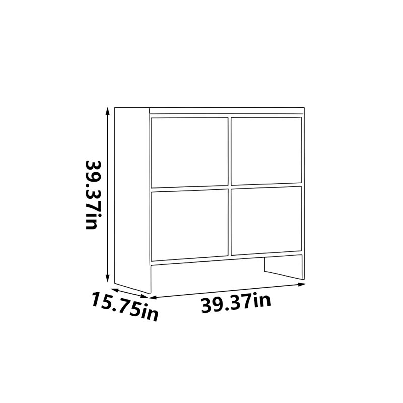 Armoire de rangement pour chaussures en bois massif 20 paires, H 39,37 po x l 39,37 po x P 15,75 po