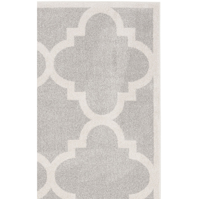 Ammundsen Geometric Light Grey/Beige Area Rug, Square 9'