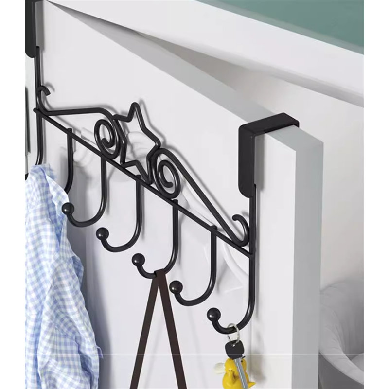 Iron Seamless Over-The-Door Hook Rack