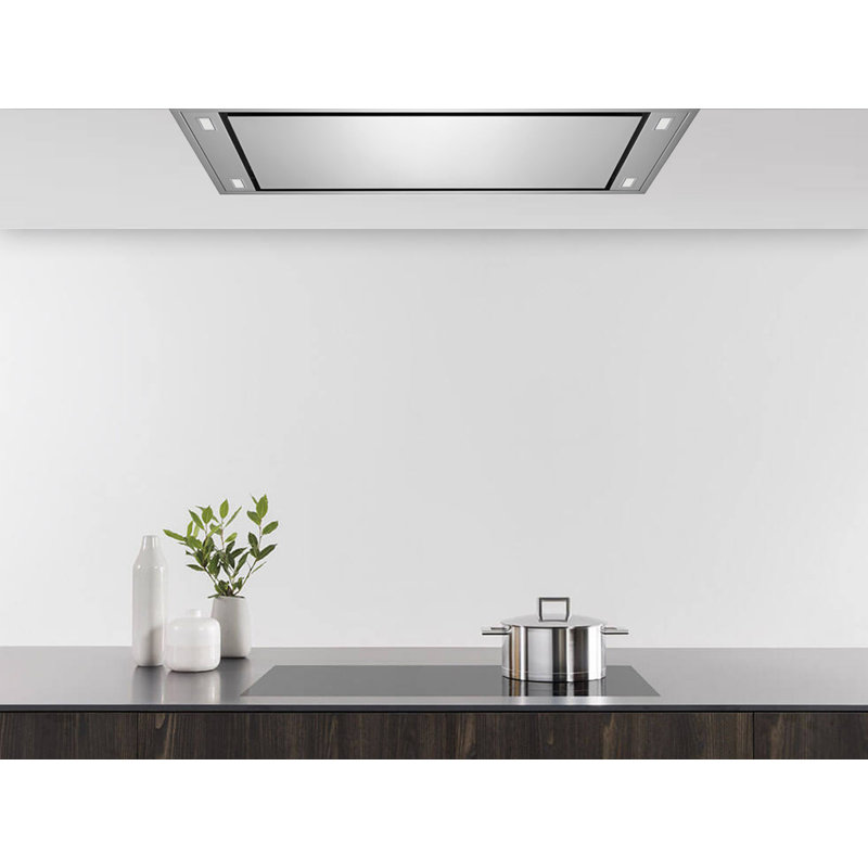 42" 900 CFM Flush Mount Ceiling Island Range Hood with Wall Switch and Dimmable LED's