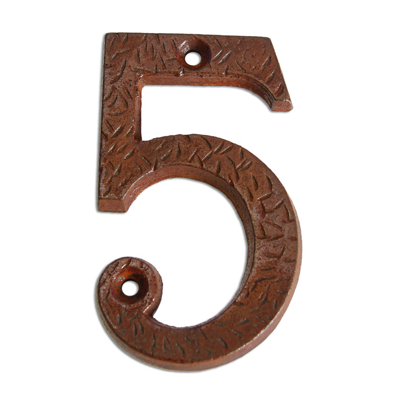 Numéro de maison 3 po, 5, Rouille