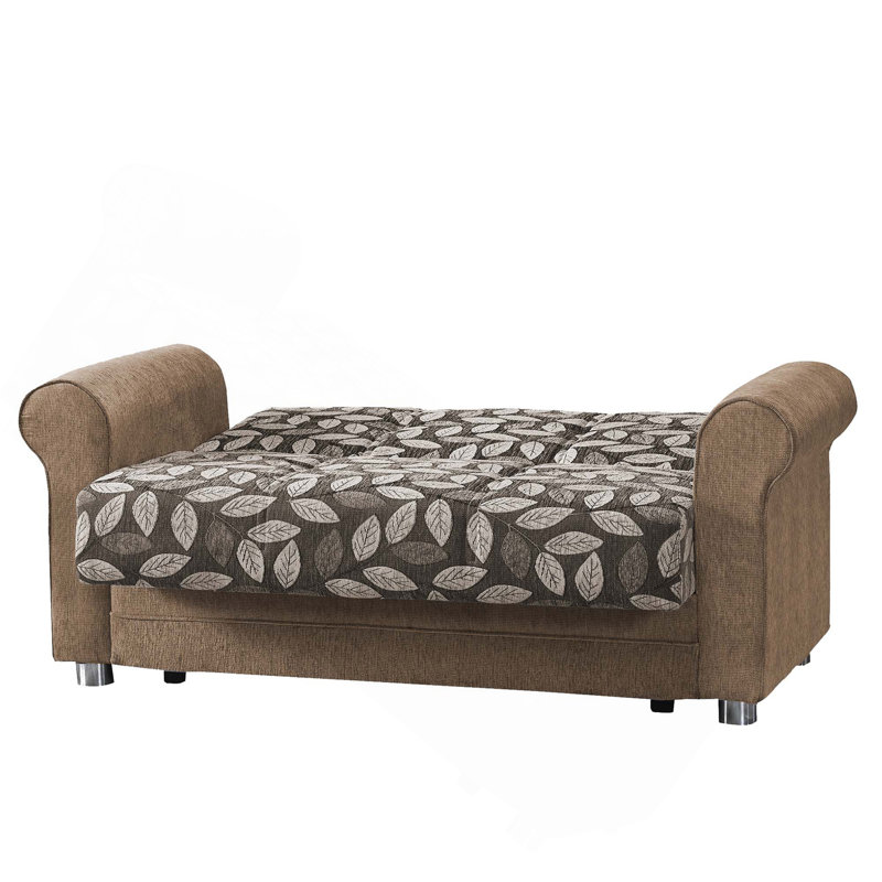 Causeuse convertible avec rangement Primenest Grandera, beige, Beige / brun multi