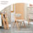Wooden Stackable Dining  Folding Chairs with Padded Seats, Set of 2 with Removable Cover Extra, Cream-126061564