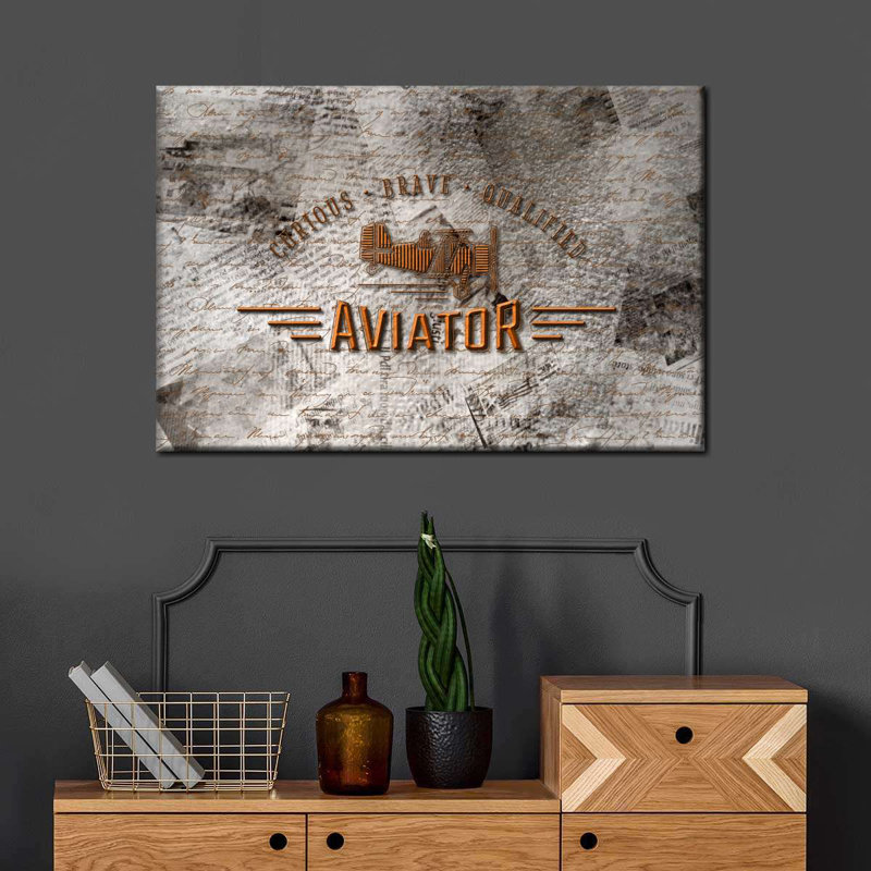 Impression d'aviation sur toile rétro, H 32 po x l 48 po x P 1,25 po