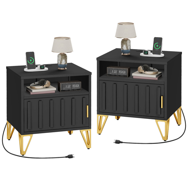 Table de bout avec rangement et charge intégrée