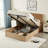 Queen Oak Hydraulic Storage Bed Frame with Rustic Wood Accents - Lift Up Design, Tool-Free Assembly-2147053983-2146922055