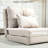 Folding Upholstered Home Living Area Bedroom Bed: Adjustable , Beige Linen Room