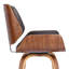 Alula Mid-Century Swivel Counter or Bar Height Bar Stool in Brown Faux Leather with Walnut-1992016634