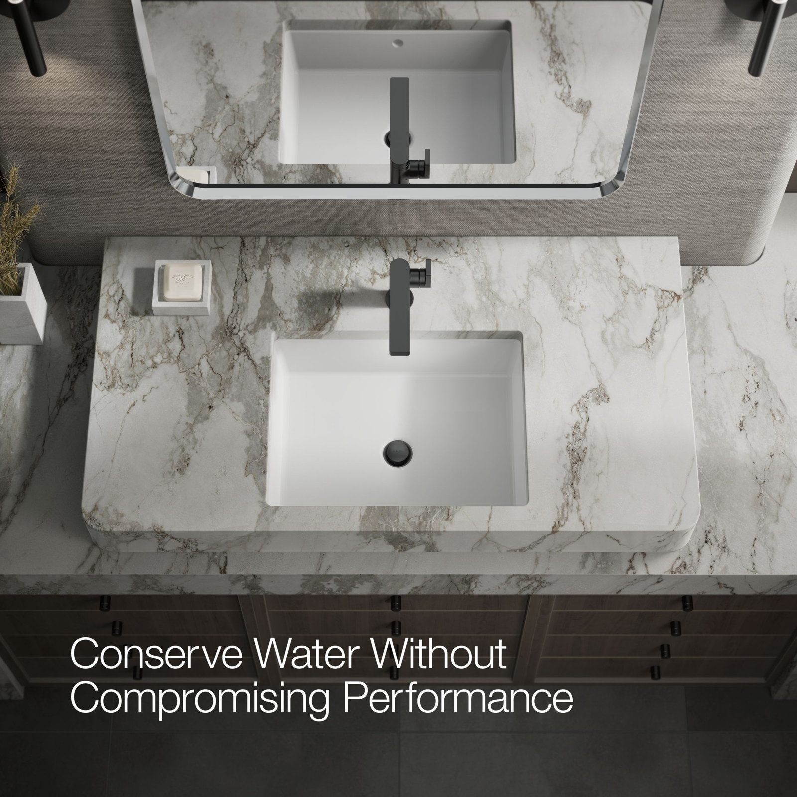 Composed Single-Handle Bathroom Faucet with Drain Assembly, Matte Black