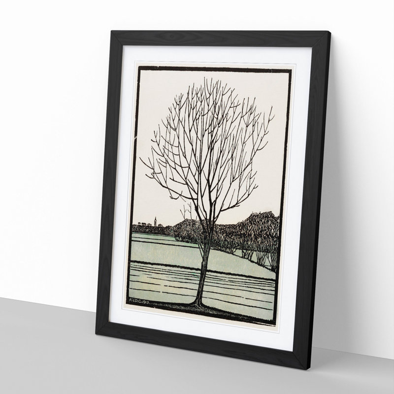 Bald Tree by Julie De Graag - Picture Frame Painting, 65cm H x 48cm W x 2cm D, Black Framed