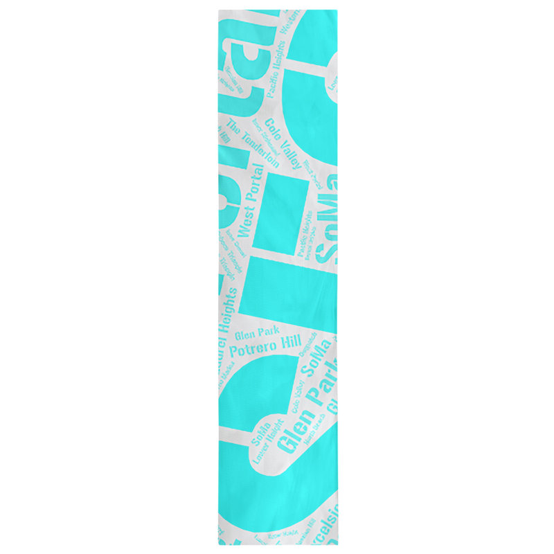 Chemin de table blendtable en coton, 90 po x 16 po, Cyan, San Francisco