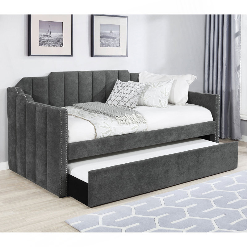 Pressley Charcoal Upholstered Twin Daybed