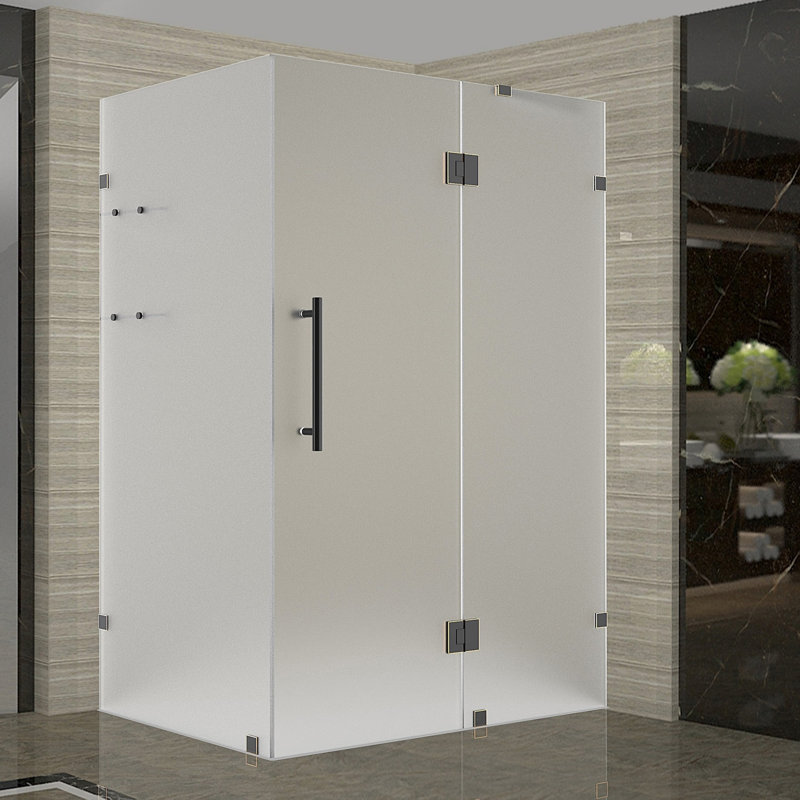 Avalux GS 48" x 72" Rectangle Hinged Shower Enclosure, Chrome, Frosted
