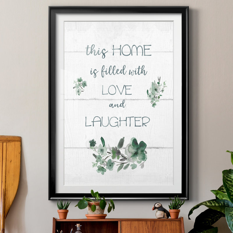 «This Home» par J Paul - reproduction d'art textuelle encadrée, Cadre noir, H 30,5 po x l 42,5 po x P 1,5 po