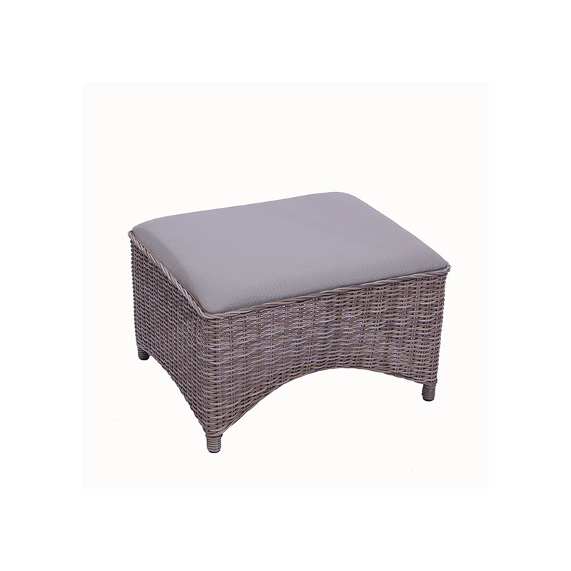 Milano Outdoor Ottoman, Canvas Taupe Sunbrella® Canvas