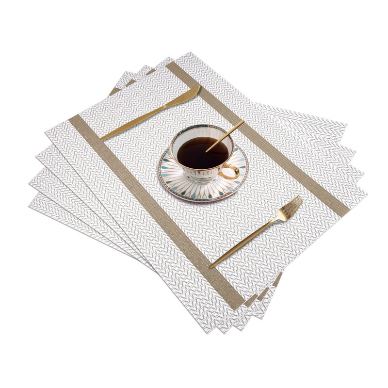 Vinyl Rectangle Placemat (Set of 4), Beige