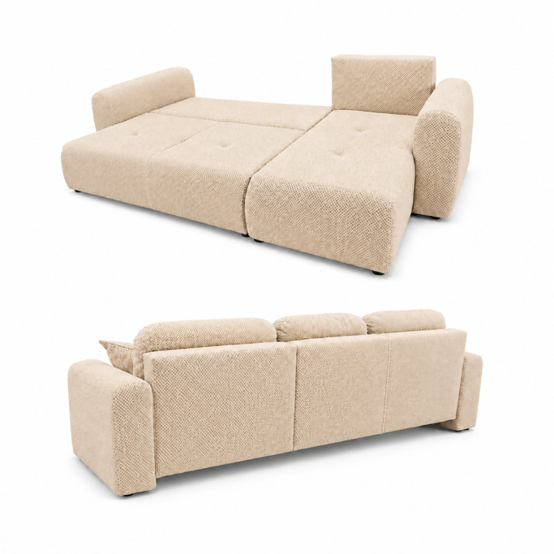 Safila 3 Seater Sofa Bed, Right Hand Facing Corner Sofa