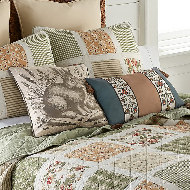 Donna Sharp Peach Rose 2PC Decor Pillow Set