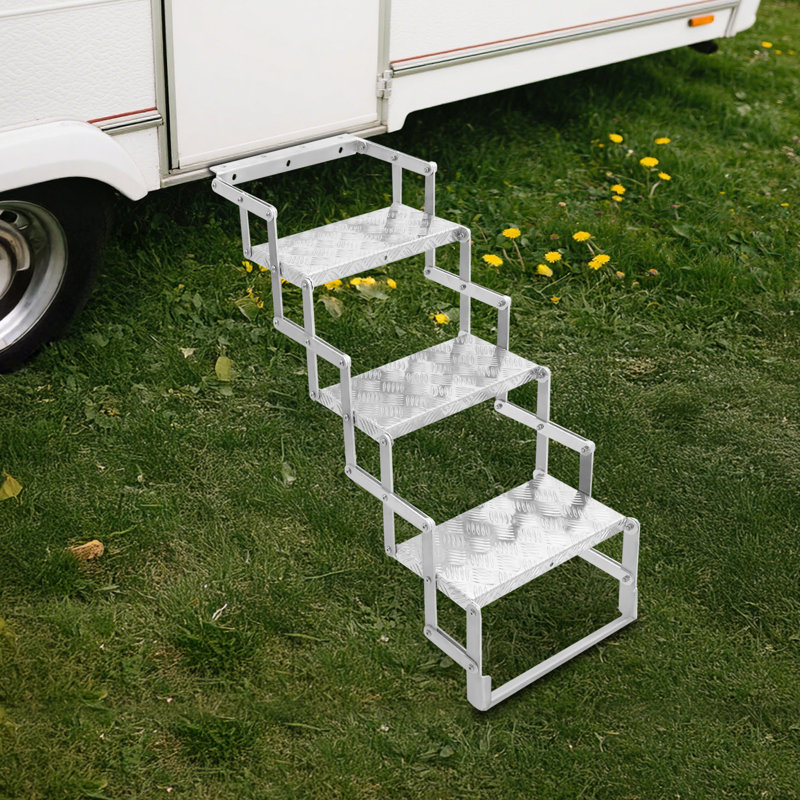 Échelle d'escalier pliable à ciseaux en alliage d'aluminium 2/3/4 marches pour camping-car / camping-car