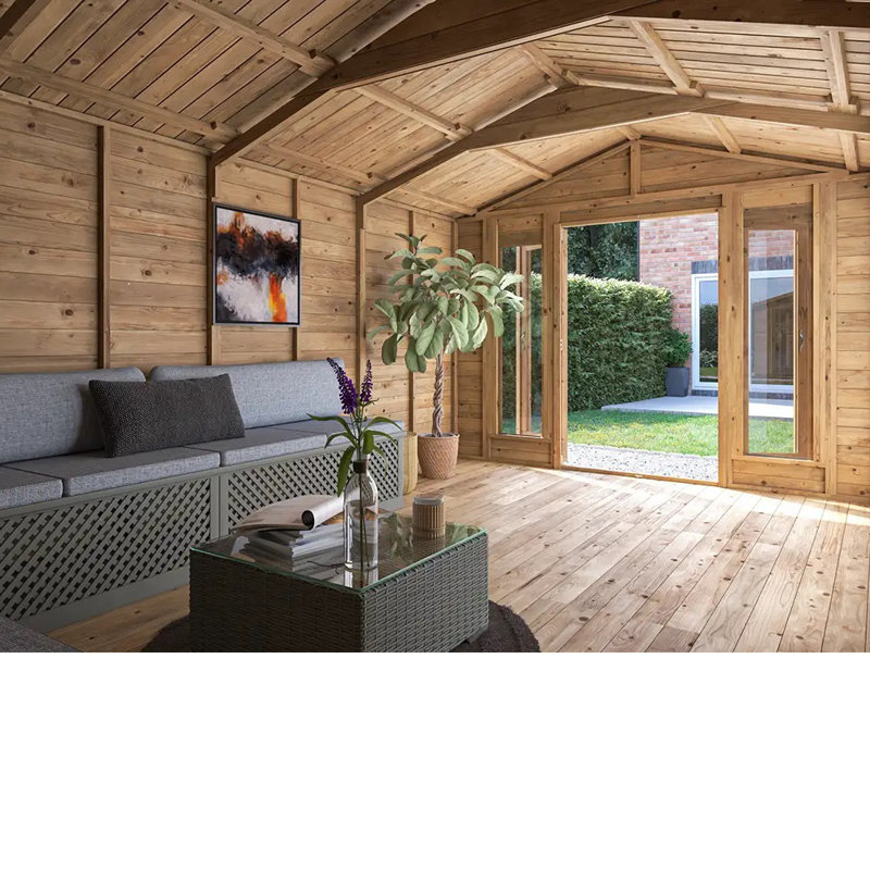 Dunster House Summerhouse 3m x 4.8m (10' x 16') Apex Roof Fully Pressure Treated RagePanda Modular