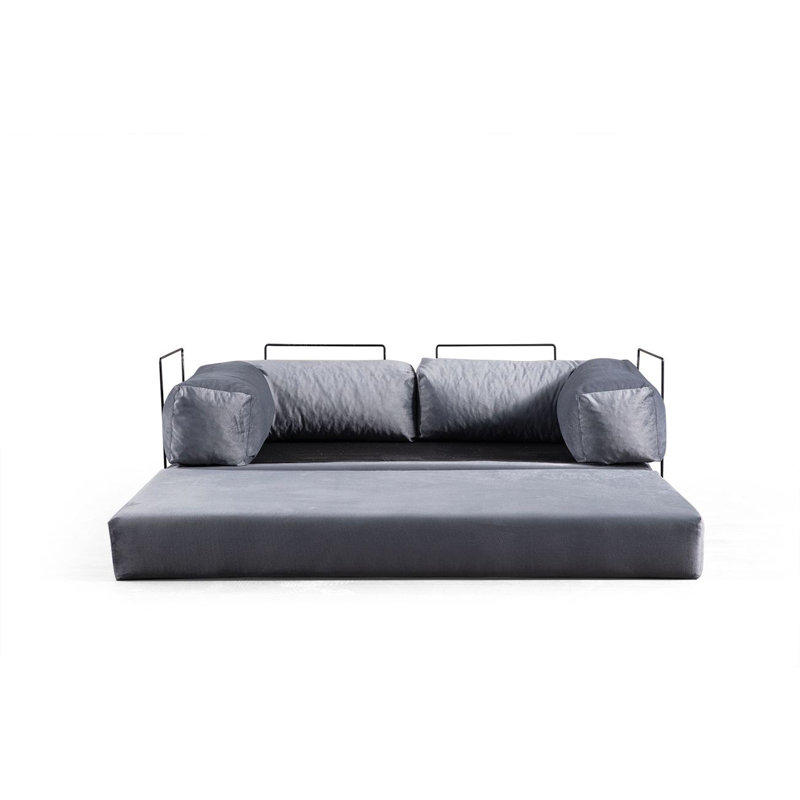 Élégant canapé-lit à 2 places, gris pâle, 78,7 po x 39,4 po x 31,5 po | Structure entièrement en mousse avec 28 mousses en mousse à densité moyenne | 100% polyester, tissu nettoyable à sec | Conception convertible polyvalente, facile à déplacer et parfaite pour les petits espaces