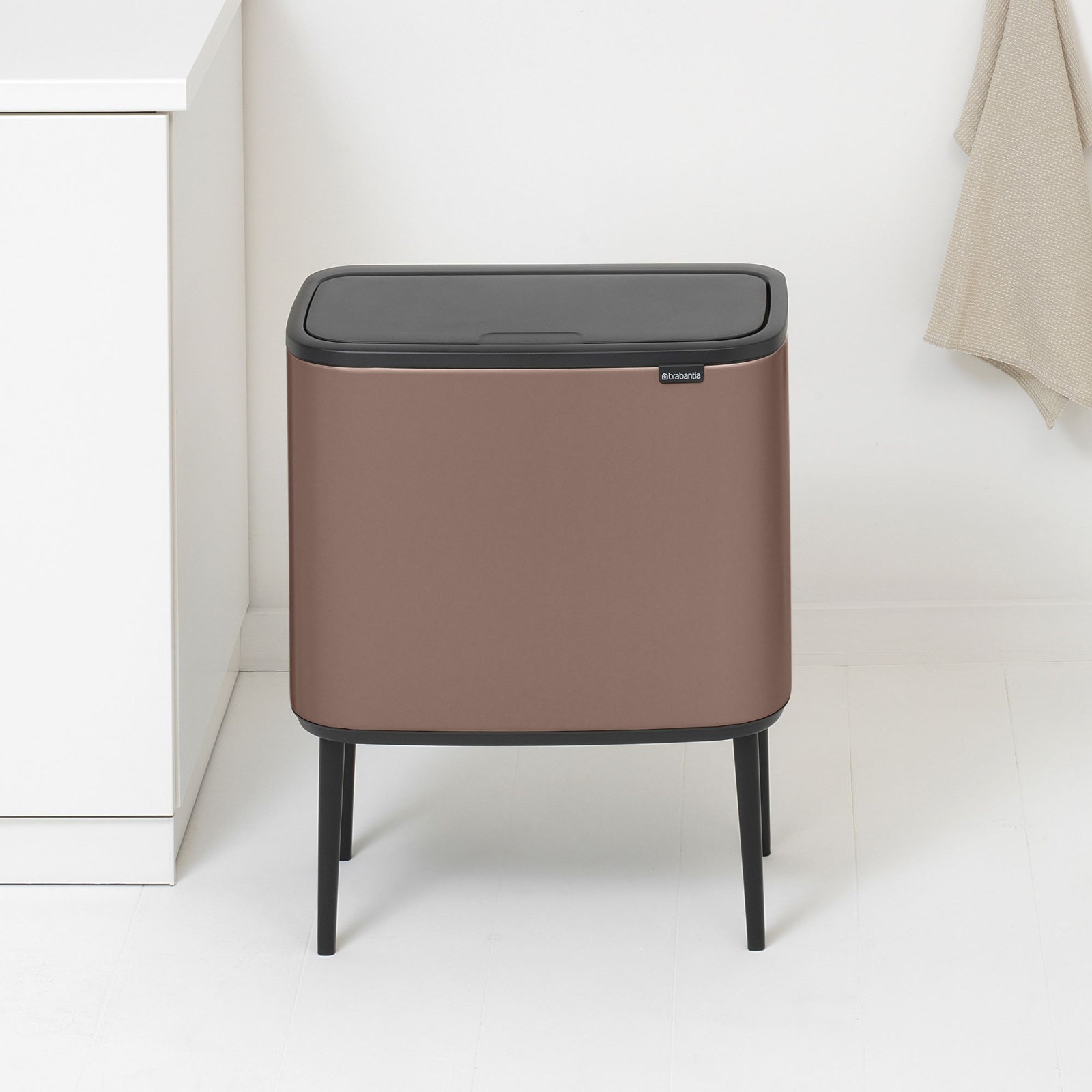 Brabantia Bo Touch 9gal Recycling Can, Satin Taupe