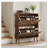 Shoe Cabinet, 31.5-Inch Walnut Shoe Storage Cabinet,, Fence Shoe Cabinet With 2 Flip Drawers