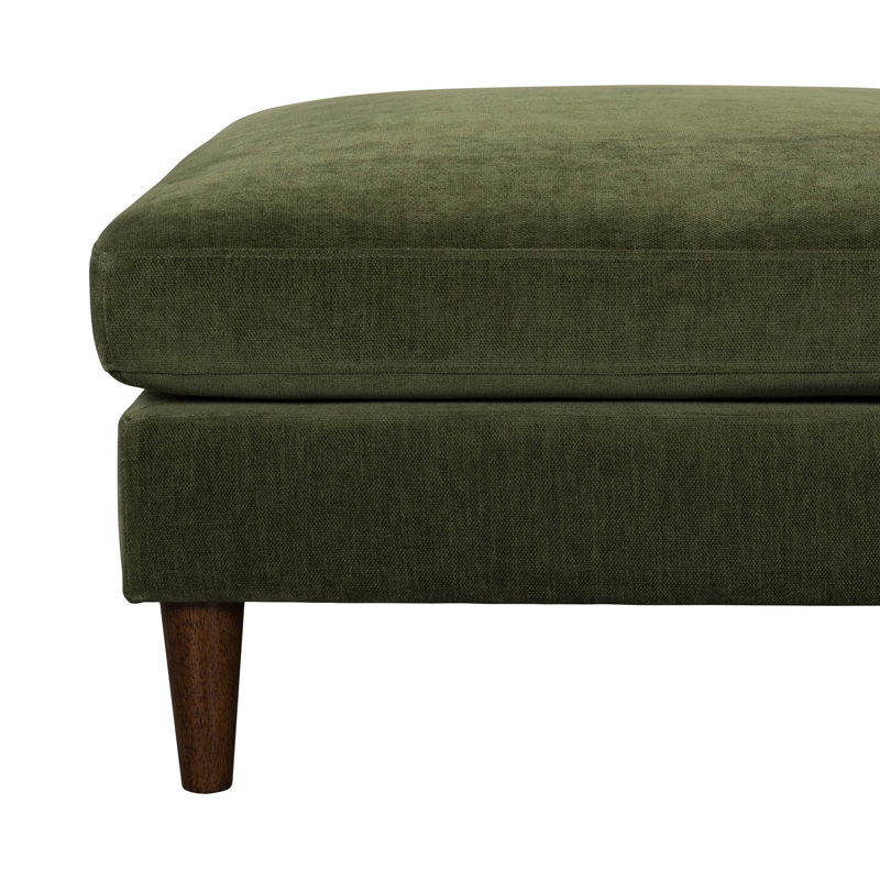 Siva Upholstered Ottoman, Olive Polyester