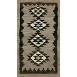 Antique Navajo Small Scatter Size Wool Black, Grey Rug