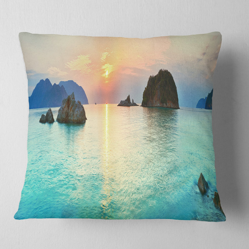 Coussin Sunrise - Sea & Shore, 16 po x 1 po, Carré