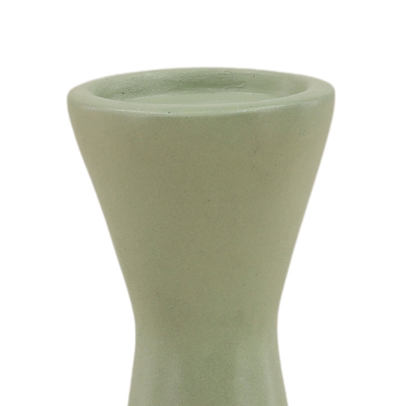 Ula Outdoor Candle Holder White, Pastel Green, 9.9" H x 4" W x 4" D