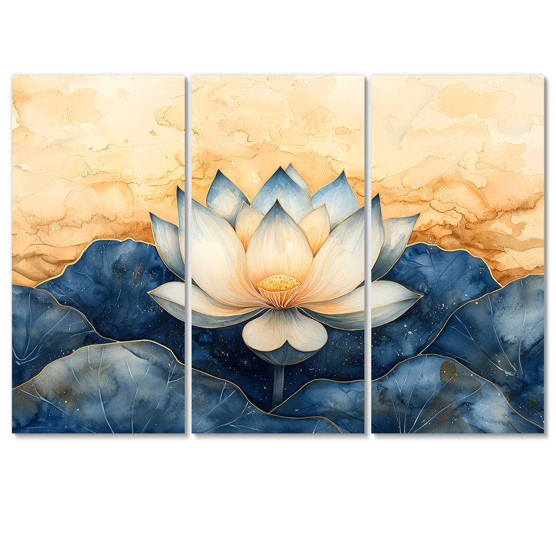 Ensemble de salon Adasu - Lotus, H 40 po x l 60 po, Wrapped Canvas, Does Not Apply