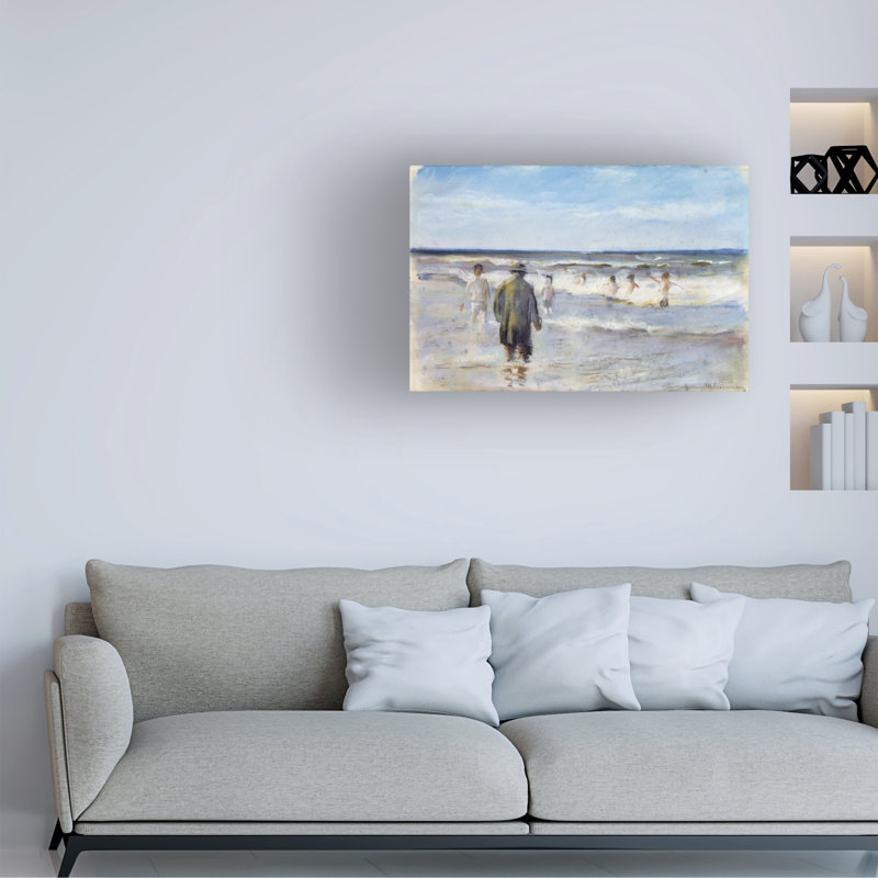 «Max Liebermann Bathers On The Seashore», reproduction d'art sur toile, H 30 po x l 47 po