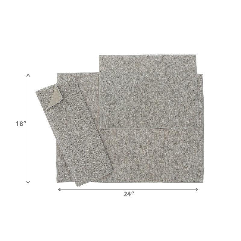 Tapis de vaisselle en microfibre uni 3 pièces, Beige