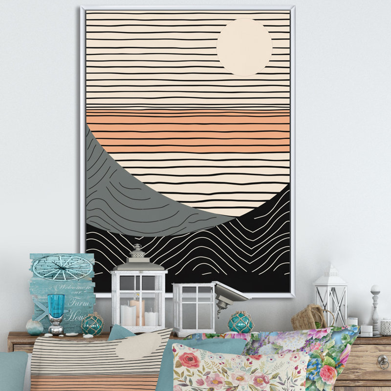 Simple Horizon III, reproduction d'art sur toile, H 40 po x l 30 po x P 1,5 po, Cadre flottant blanc