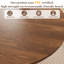 Table de salle à manger ronde, pouvant accueillir 2 à 4 personnes, table de salle à manger de cuisine de 31 pouces, avec support de rangement à double couche et support à vin, mobilier de salle à manger à portes coulissantes en bois à rainure moderne (noyer non extensible)-1638010431