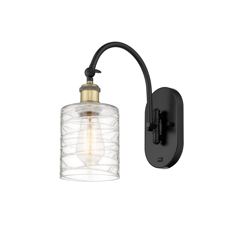 Dublin Swing Arm Sconce, LED, Black Antique Brass