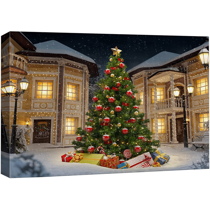 Christmas Holiday Celebration " IDEA4WALL Canvas Wall Art Merry Christmas Pictures Home Wall Decorations For Bedroom Living Room Paintings Canvas Prints Framed "